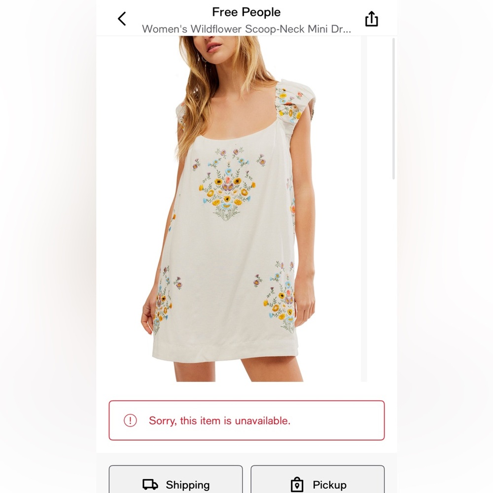 Free People White Embellished Smocked Mini Dress